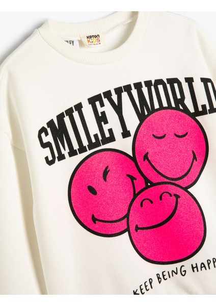 Smileyworld® Sweatshirt Lisanslı Şardonlu Uzun Kollu Bisiklet Yaka