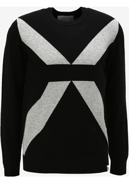 Yarım Balıkçı Yaka Slim Fit Siyah Erkek Kazak UMA23045MA