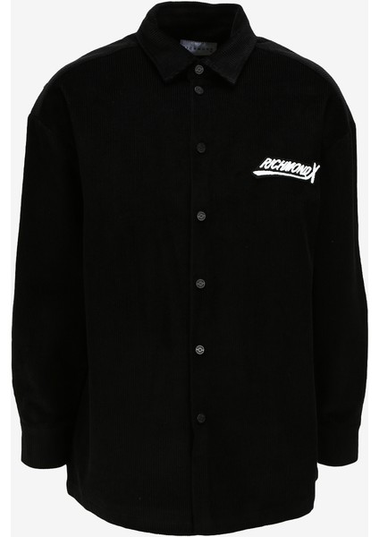 Slim Fit Gömlek Yaka Siyah Erkek Gömlek UMA23111CA