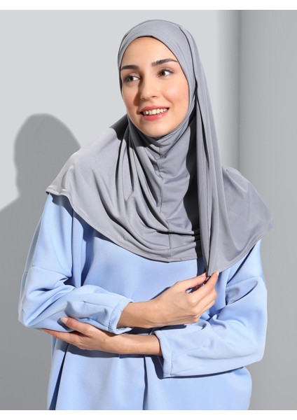 ST500-SANDY Türban Şal 28 Açık Gri - Açık Gri - Ecardin