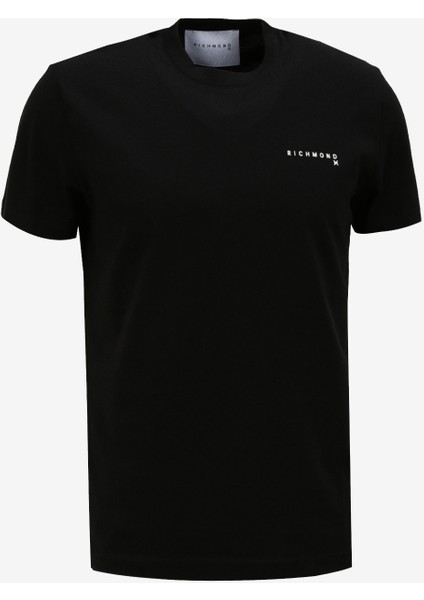 Bisiklet Yaka Siyah Erkek T-Shirt UMA23003TS