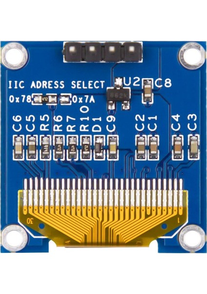 0.96 inch 4 pin Mavi I2C IIC OLED LCD Modülü