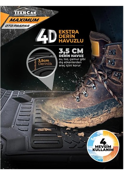 Fıat Lınea 2007- 4d paspas üniversal Gri
