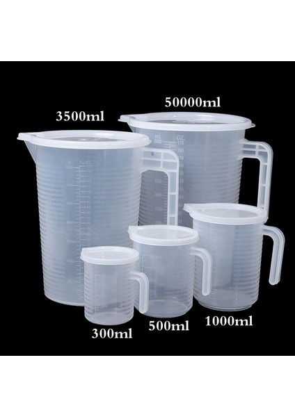 3500ML Mutfak Gereçleri 300-5000ML Şeffaf Plastik Ölçüm Kabı Bardak Kapaklı Mutfak Sıvı Ölçü Sürahi Bardak Konteyner (Yurt Dışından)