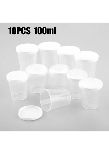 10 Adet 100 ml 10 Adet 30 ml Ilaç Ölçüm Ölçü Bardak Beyaz Kapaklı Kapaklı Şeffaf Konteyner Şeffaf Mezun Ölçüm Kabı Sıvı Tutucu (Yurt Dışından)