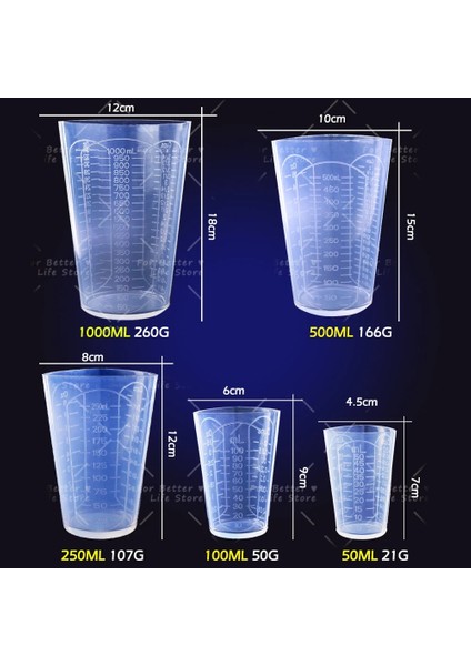 D 100ML 50G Diğer 1 Adet Şeffaf 50ML-1000ML Silikon Üçgen Mezun Ölçüm Kabı Sıvı Konteyner Epoksi Reçine Yapma Araçları Aksesuarları (Yurt Dışından)