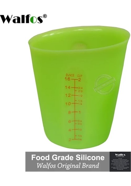 Yeşil 500ML Walfos Silikon 250/500ML Kek Kapları Krem Hamur Ölçüm Fincan Sütlü Çikolata Sıvı Ölçüm Kabı Konteyner Mutfak Aletleri (Yurt Dışından)