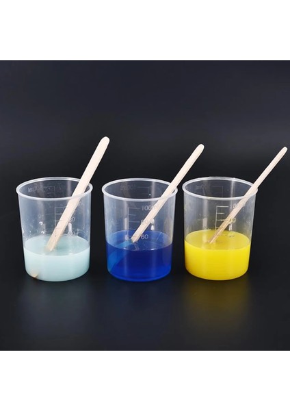 100 ml Plastik Silikon Mezun Ölçüm Reçine Epoksi Karıştırma Aracı Yapımı Karıştırma Aracı Konteyner Bardak Şeffaf Sıvı 10 Adet Bardak (Yurt Dışından) fırsatları