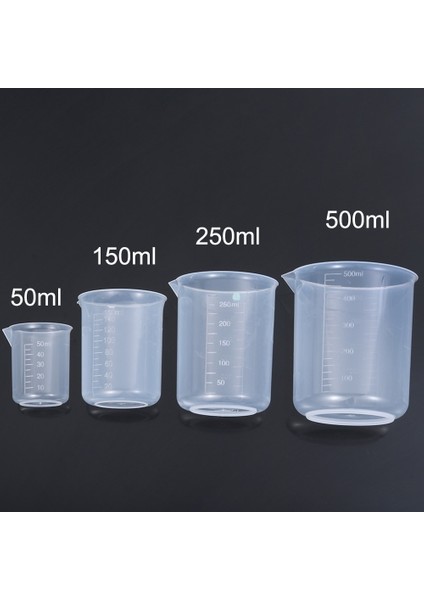 4 Adet Bir Set 4 Adet Plastik Ölçüm Kabı Laboratuvar Kabı Mezun Bardak Su Ölçekli Şişe Mutfak Pişirme Malzemeleri Ölçüm Aracı (Yurt Dışından)