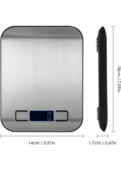 Siyah 10KG 5/10KG Mutfak Terazisi Paslanmaz Çelik Taşınabilir Gıda Terazisi LED Elektronik Terazi Takı Pişirme Ağırlığı Dijital Terazi (Yurt Dışından)