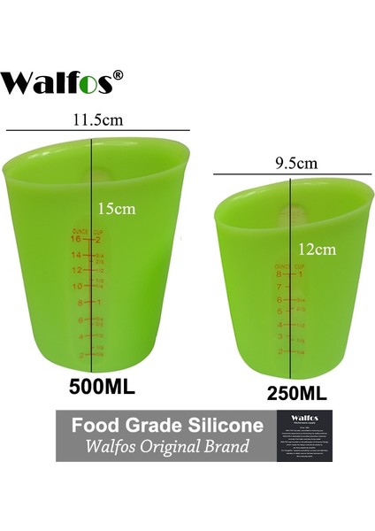 Mor 500 ml Walfos Silikon 250/500 ml Kek Pişirme Kabı Krem Hamur Ölçme Fincan Sütlü Çikolata Sıvı Ölçme Kabı Konteyner Mutfak Aletleri (Yurt Dışından)
