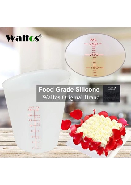Mor 500 ml Walfos Silikon 250/500 ml Kek Pişirme Kabı Krem Hamur Ölçme Fincan Sütlü Çikolata Sıvı Ölçme Kabı Konteyner Mutfak Aletleri (Yurt Dışından)