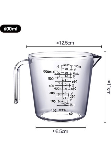 Plastik 600 ml Faıs Du Plastik Ölçme Kabı Gıda Bardakları Saplı Pasta Sofra Mutfak Alet Setleri Fırın Gereçleri Yapma Aksesuarları (Yurt Dışından)