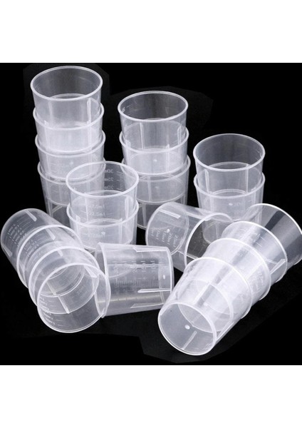 Reçine Karıştırma 10 Adet Şeffaf Ölçme Aracı Karıştırma Sıvısı 100 ml Yapma Aracı Bardak Silikon Plastik Mezun Epoksi Bardak Konteyner (Yurt Dışından)
