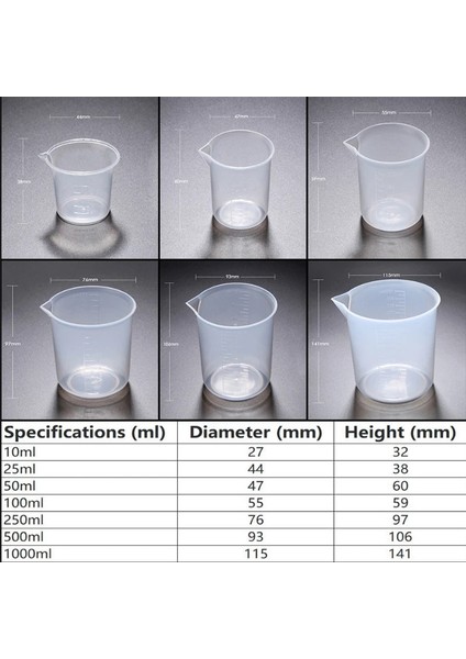 500 ml 2 Adet 1-50 Adet Plastik Mezun Ölçüm Kabı Sıvı Kabı Epoksi Reçine Silikon Yapma Aracı Şeffaf Karıştırma Kabı Araçları 20-1000 ml (Yurt Dışından)
