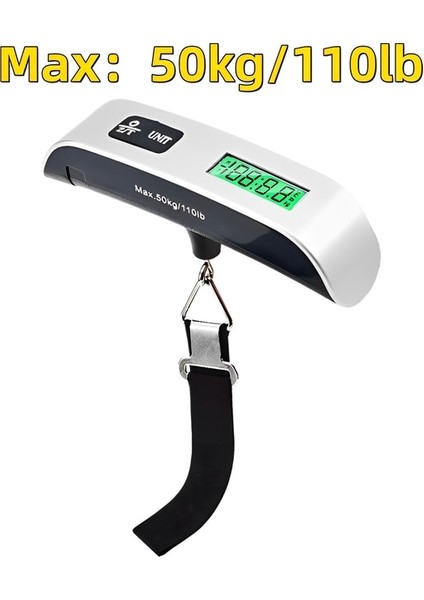 Resim Olarak Taşınabilir Terazi Dijital LCD Ekran 110LB/50KG Elektronik Bagaj Asılı Bavul Seyahat Ağırlığı Bagaj Çantası Ağırlık Dengesi Aracı (Yurt Dışından)