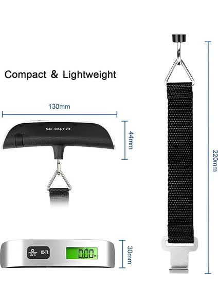 Resim Olarak Taşınabilir Terazi Dijital LCD Ekran 110LB/50KG Elektronik Bagaj Asılı Bavul Seyahat Ağırlığı Bagaj Çantası Ağırlık Dengesi Aracı (Yurt Dışından) fiyatları