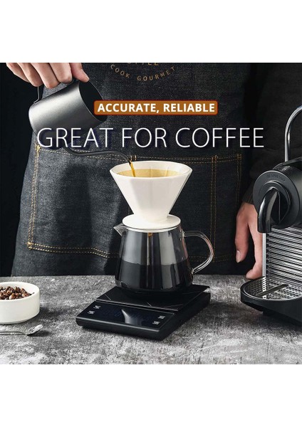 3kg-0.1g Kırmızı Mutfak Terazisi 0.5-3kg/0.1g Dijital Kahve Zamanlayıcı LCD Ekran Damla Üzerine Dökün Espresso Dengesi Hassas Süt Tozu Pişirme Pişirme (Yurt Dışından)