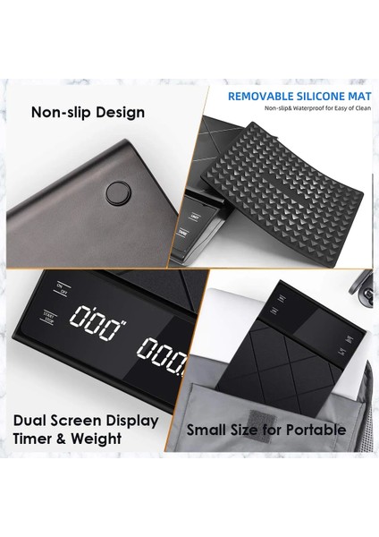 3kg-0.1g Kırmızı Mutfak Terazisi 0.5-3kg/0.1g Dijital Kahve Zamanlayıcı LCD Ekran Damla Üzerine Dökün Espresso Dengesi Hassas Süt Tozu Pişirme Pişirme (Yurt Dışından)