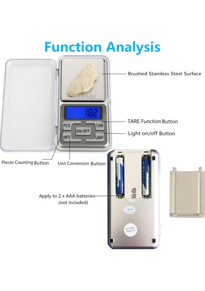 200G 0.01 Mutfak Terazisi Dijital Takı 200/500G 0.01G Yüksek Doğruluk Arkadan Aydınlatmalı LCD Ekran Mini Cep Toz Ilaç Gram Pişirme Tartmak (Yurt Dışından) fiyatları