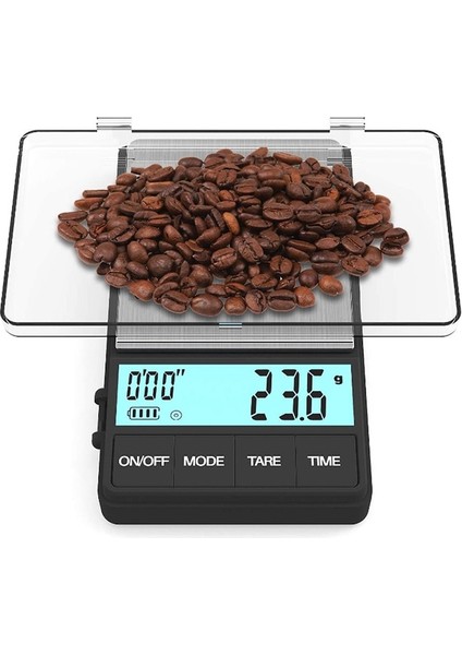 Açık Mavi Cep Mini Kahve Terazisi Zamanlayıcı ile 1000 x 0.1g Dijital Gram Ölçeği Dara Fonksiyonlu Büyük LCD Ekran Espresso Ölçeği (Yurt Dışından)