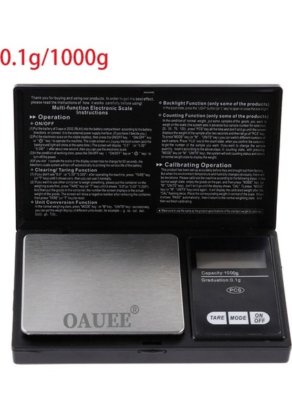 0.1G-500G Yüksek Hassasiyetli Mutfak Terazisi Paslanmaz Çelik Dijital Takı Ölçeği Dijital Cep Ölçeği Altın Gram Denge Tartı Taşınabilir (Yurt Dışından)
