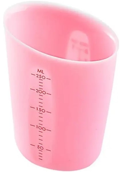 Pembe L 250/500ML Mutfak Ölçüm Kabı Çift Ölçekli Karıştırma Silikon Ölçüm Kabı Borulu Silindir Yeniden Kullanılabilir Mutfak Ölçme Aracı (Yurt Dışından)