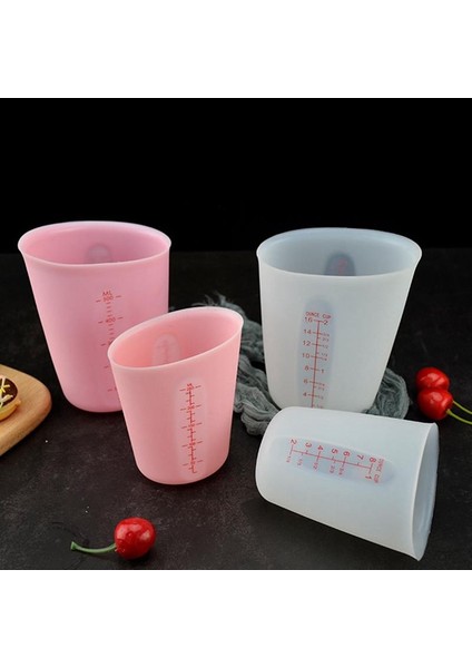 Pembe L 250/500ML Mutfak Ölçüm Kabı Çift Ölçekli Karıştırma Silikon Ölçüm Kabı Borulu Silindir Yeniden Kullanılabilir Mutfak Ölçme Aracı (Yurt Dışından) fiyatları