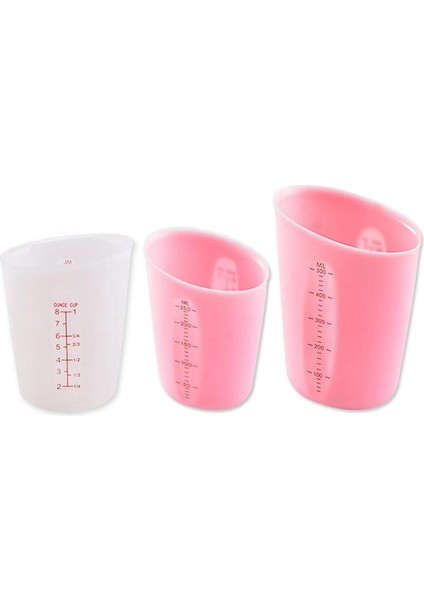 Pembe L 250/500ML Mutfak Ölçüm Kabı Çift Ölçekli Karıştırma Silikon Ölçüm Kabı Borulu Silindir Yeniden Kullanılabilir Mutfak Ölçme Aracı (Yurt Dışından) indirimleri