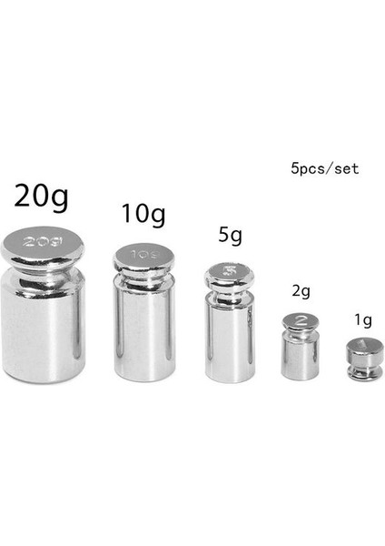 1G2G5G10G20G 5 Adet Aracı Ev Aracı Ağırlık Ölçümü Tartı Terazi Ölçek Ağırlıkları Setleri Krom Kaplama Doğru Kalibrasyon Seti (Yurt Dışından)