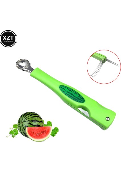 Yeşil Yenı Karpuz Splitter Kavun Ballers ve Meyve Kepçe Seti Paslanmaz Çelik Karpuz Kesici Meyve Oyma Araçları Kokteyl Kaşığı (Yurt Dışından) fiyatları