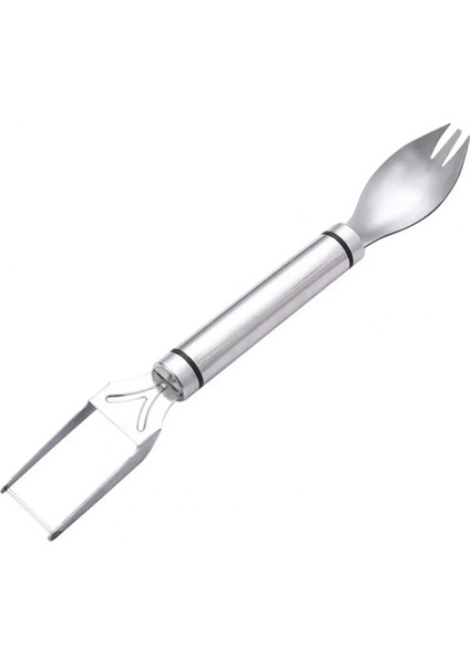 Gümüş Pratik Ergonomik Sap Emek Tasarrufu Sağlayan Paslanmaz Çelik 2'si 1 Arada Karpuz Çatal Kesme Aleti Meyve Kesici Basit Kullanım (Yurt Dışından) fiyatları