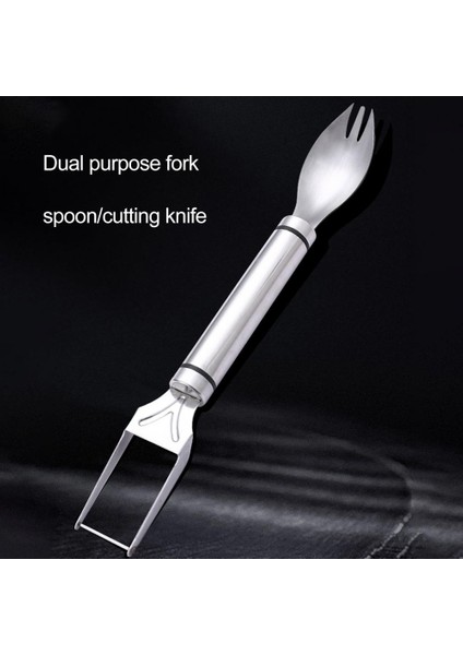 Gümüş Pratik Ergonomik Sap Emek Tasarrufu Sağlayan Paslanmaz Çelik 2'si 1 Arada Karpuz Çatal Kesme Aleti Meyve Kesici Basit Kullanım (Yurt Dışından) modelleri