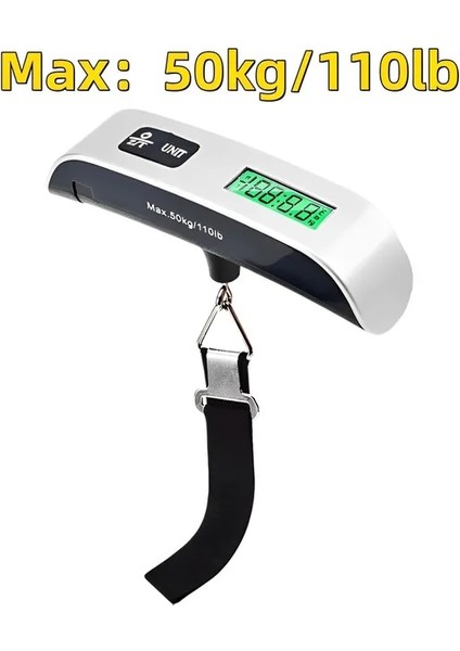 50 KG/110LB Taşınabilir Elektronik El Bagaj Ölçeği LCD Dijital Ekran Denge Ölçeği Bavul Seyahat Ağırlığı Bagaj Ağırlığı Aracı (Yurt Dışından)