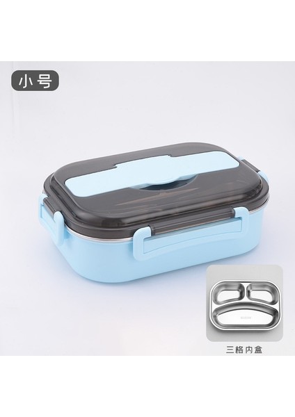 Mavi 3 Izgara 1l 304 Paslanmaz Çelik Isı Yalıtımlı Gıda Konteyner Tepsisi Öğrenciler Kapak Kore Sofra Bölme Bento Öğle Yemeği Kutusu Çocuklar Için Yetişkin (Yurt Dışından)