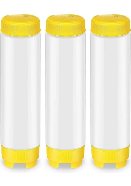 Sarı Plastik Sıkma Şişe 16OZ Doldurulabilir Ucu Büyük Vana Dağıtıcı Çeşni Soslar Ketçap (Yurt Dışından)