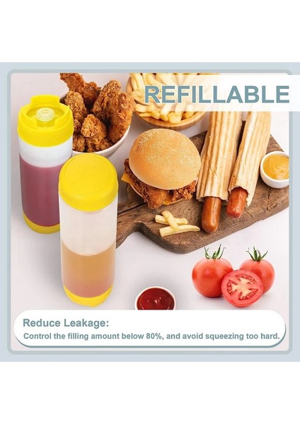 Sarı Plastik Sıkma Şişe 16OZ Doldurulabilir Ucu Büyük Vana Dağıtıcı Çeşni Soslar Ketçap (Yurt Dışından) modelleri