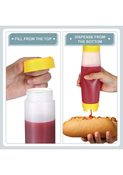 Sarı Plastik Sıkma Şişe 16OZ Doldurulabilir Ucu Büyük Vana Dağıtıcı Çeşni Soslar Ketçap (Yurt Dışından) fırsatları