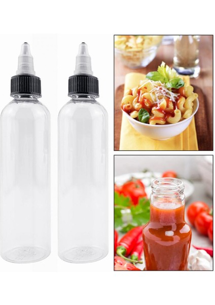 90ML Slushy Maker 2 Adet Pratik Sızdırmaz Sıkılabilir Şişe Çok Fonksiyonlu Toz Geçirmez Plastik Ketçap Şişesi Ev Mutfak Için (Yurt Dışından)