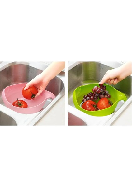 Pembe Pirinç Yıkama Kasesi Evrensel Ev Mutfak Gadget Örgü Filtrasyon Sepetleri Sebze Yıkama Süzgeci Meyve Temizleme Sepeti Pembe (Yurt Dışından) indirimleri