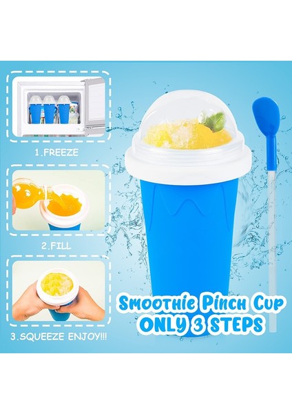 Sarı 350 ml Silikon Hızlı Dondurulmuş Dondurma Makinesi Sıkma Fincan Diy Ev Yapımı Hızlı Soğutma Sihirli Slush Bardak Milkshake Şişesi Smoothie Yapımcıları (Yurt Dışından)