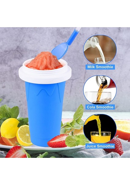 Sarı 350 ml Silikon Hızlı Dondurulmuş Dondurma Makinesi Sıkma Fincan Diy Ev Yapımı Hızlı Soğutma Sihirli Slush Bardak Milkshake Şişesi Smoothie Yapımcıları (Yurt Dışından)