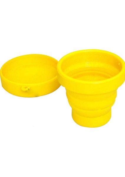 Sarı Taşınabilir Silikon Teleskopik Kahve Içme Bardağı Katlanabilir Katlanır Bardak Ev Ofis Açık Seyahat Kamp 201-300 ml Kapasiteli (Yurt Dışından)