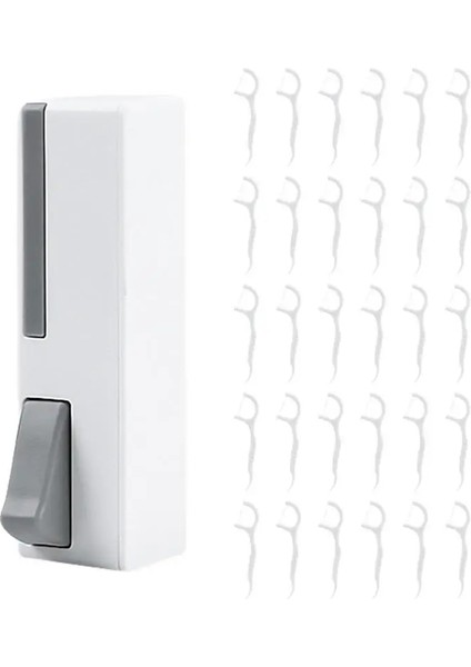 Otomatik Diş Ipi Saklama Kutusu 30 Adet Diş Ipi Diş Ipi Dağıtıcı Yeniden Kullanılabilir Diş Ipi Dağıtıcı Organizatör Vaka Temizleme Oral (Yurt Dışından)