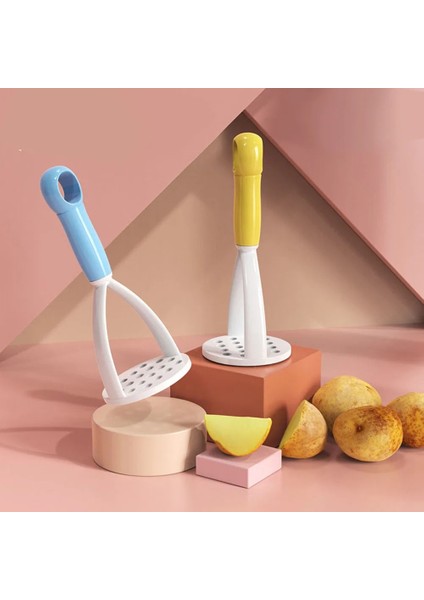 Pembe Patates Ezici Sebze Meyve Kırıcı Çamur Itici Mutfak Gadget Preslenmiş Patates Ezici Patates Püresi Taşınabilir Manuel Mutfak (Yurt Dışından)