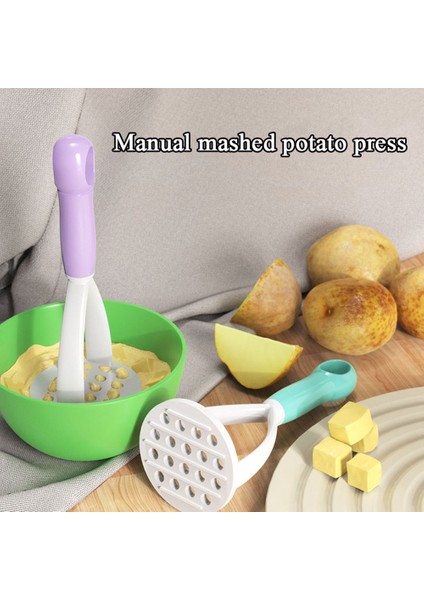 Pembe Patates Ezici Sebze Meyve Kırıcı Çamur Itici Mutfak Gadget Preslenmiş Patates Ezici Patates Püresi Taşınabilir Manuel Mutfak (Yurt Dışından)