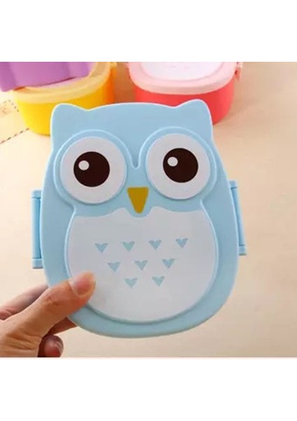 Mavi Yaklaşık 900 ml 1 Adet Sevimli Karikatür Baykuş Plastik Mühür Yemek Kabı Moda Uygun Çocuk Okul Piknik Taşınabilir Bento Sofra (Yurt Dışından)