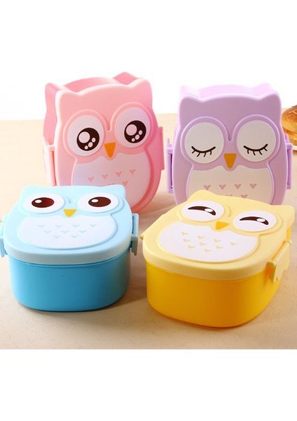 Mavi Yaklaşık 900 ml 1 Adet Sevimli Karikatür Baykuş Plastik Mühür Yemek Kabı Moda Uygun Çocuk Okul Piknik Taşınabilir Bento Sofra (Yurt Dışından) fırsatları