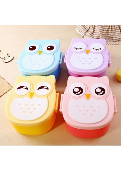 Mavi Yaklaşık 900 ml 1 Adet Sevimli Karikatür Baykuş Plastik Mühür Yemek Kabı Moda Uygun Çocuk Okul Piknik Taşınabilir Bento Sofra (Yurt Dışından) indirimleri