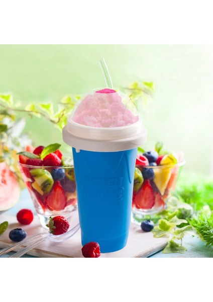 Yeşil 300 ml Ev Yapımı Milk Shake Dondurma Makinesi Su Şişesi Hızlı Dondurulmuş Smoothie Slushy Bardak Yaz Sıkma Tutam Kum Bardak Hızlı Soğutma (Yurt Dışından)